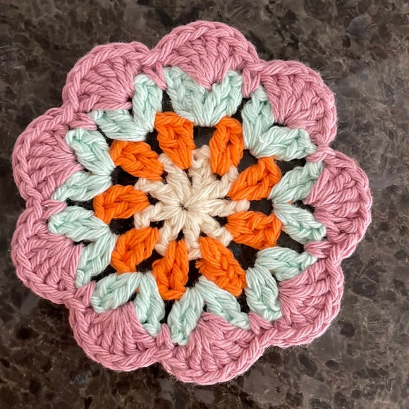 Handmade Mug & Rug Set - Hand Painted Mug & Hand Crocheted Coaster UNIQUE GIFT! - Picture 6 of 7